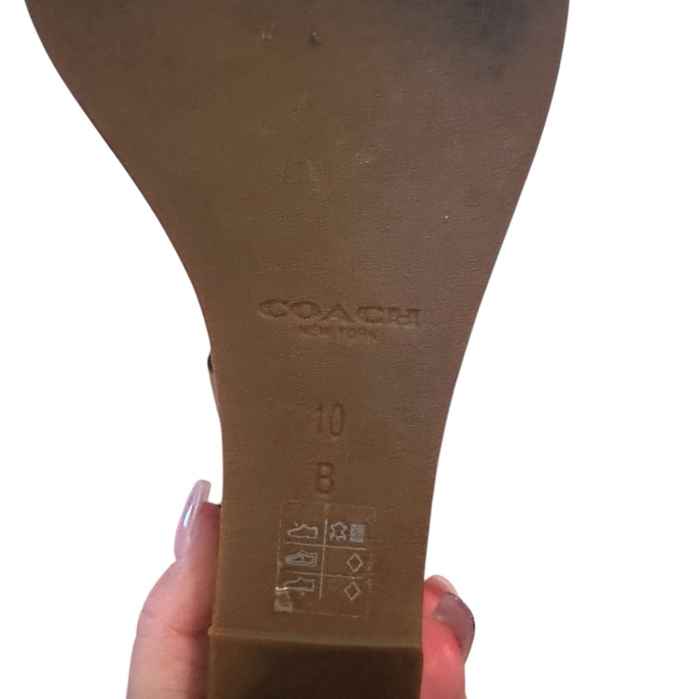 Coach Black and Tan Wedge Sandals - Picture 6 of 6